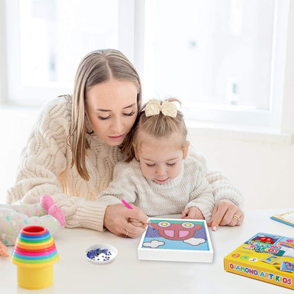 Pintura con Diamantes para Niños Unicornio Durmiente 20X20 con Marco