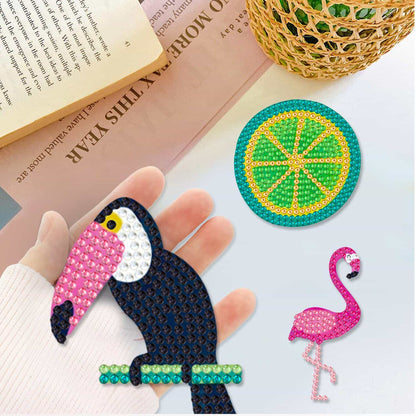 Pintura con Diamantes Magnetos Refrigerador Tropical (5 unid)