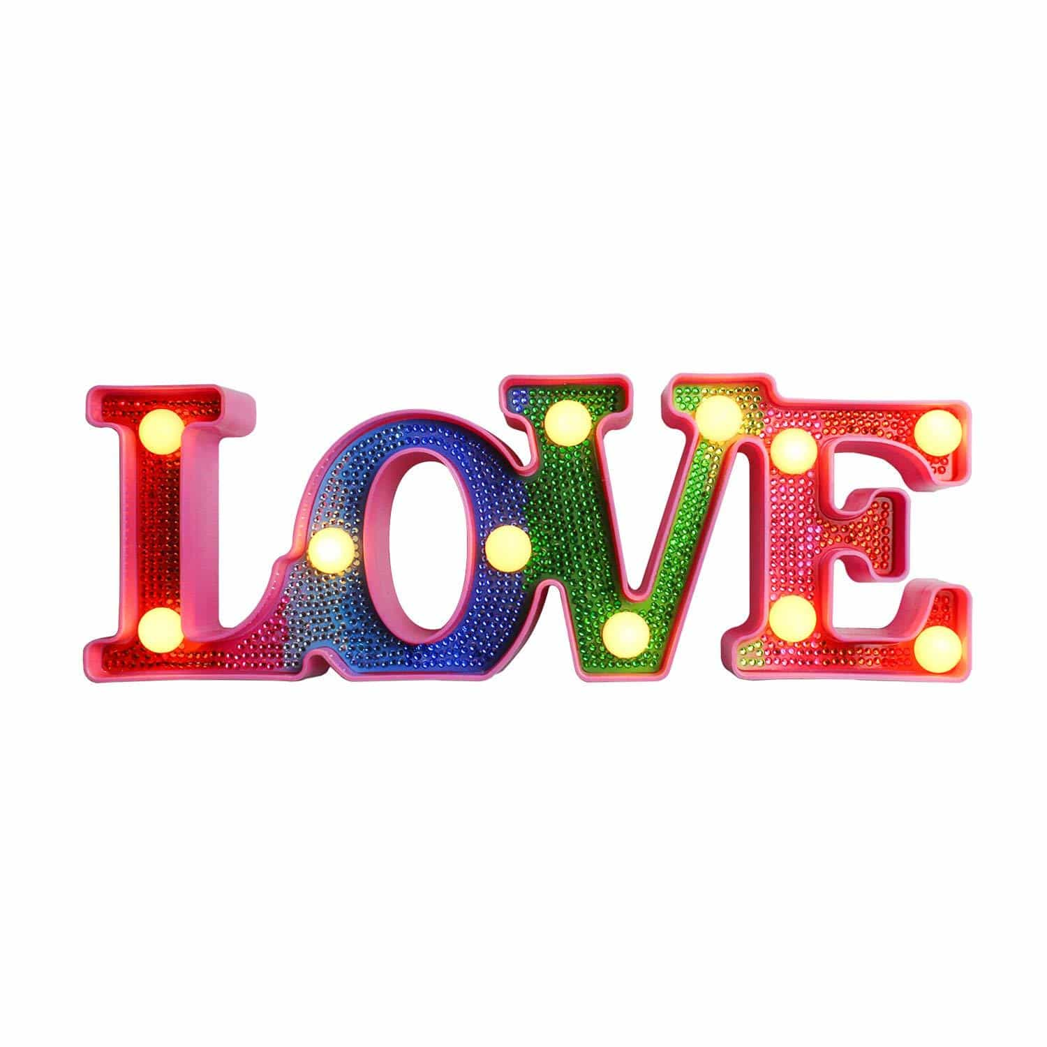 Pintura con Diamantes Lámpara con Luz Led Love