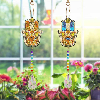 Pintura con Diamantes Llavero Hamsa (2 unid)