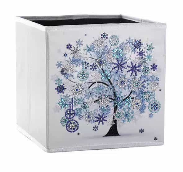 Pintura con Diamantes Caja Organizadora Árbol Azul