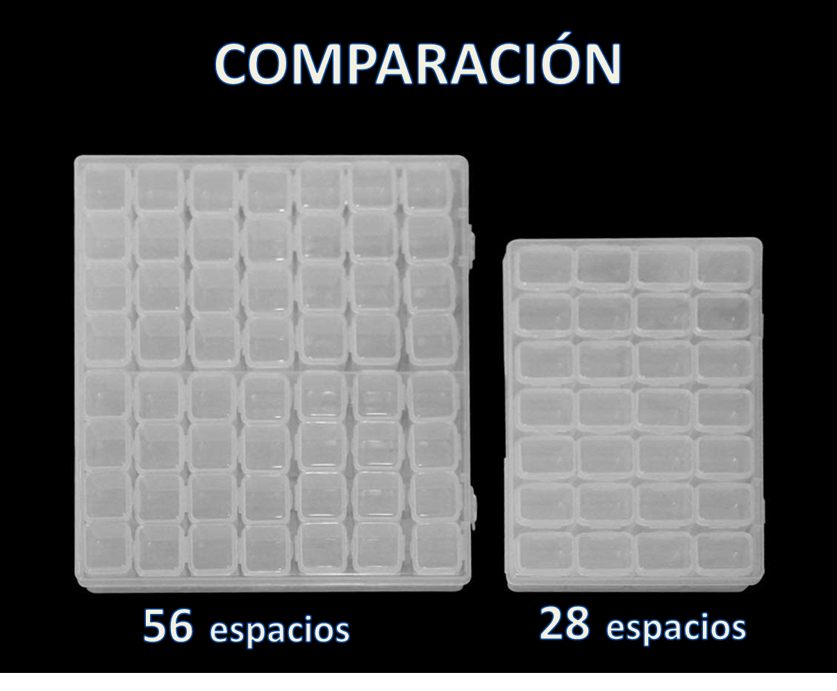 Caja Plástica para Almacenar Mostacillas 56 Compartimientos