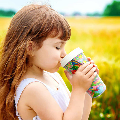 Pintura con diamantes vaso térmico Gato