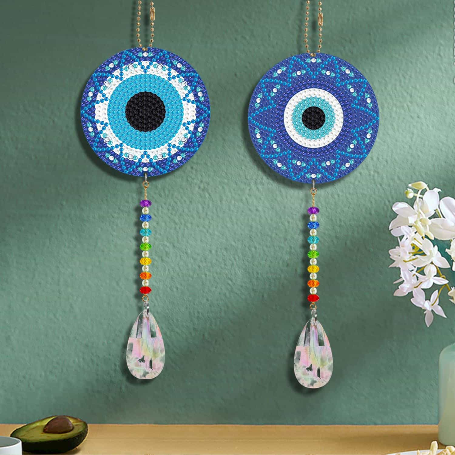 Pintura con Diamantes Llavero Lucky eye (2 unid)