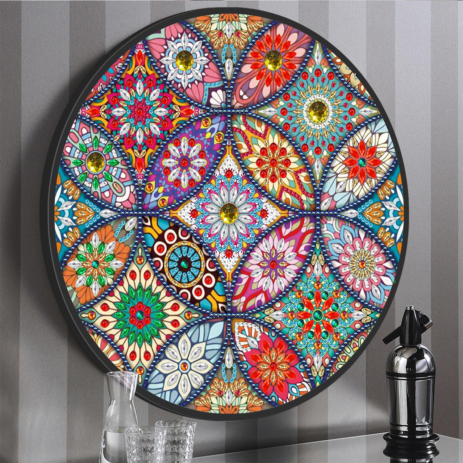 Pintura con Diamantes Colgante Mandala Flores