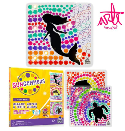 Arte en gemas Delfín-Sirena-Tortuga