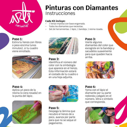 Pintura con Diamantes Elefante Indú 20x30 con Marco