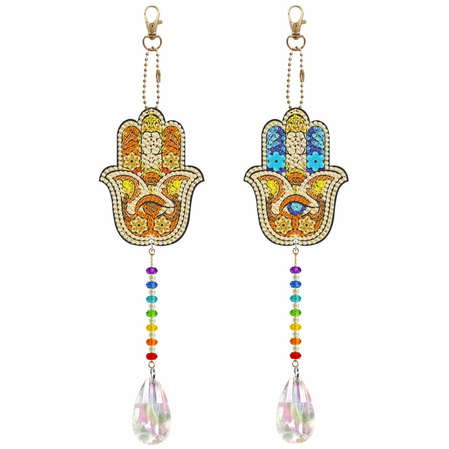 Pintura con Diamantes Llavero Hamsa (2 unid)