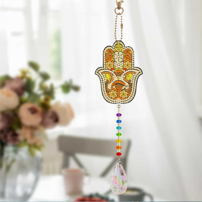 Pintura con Diamantes Llavero Hamsa (2 unid)