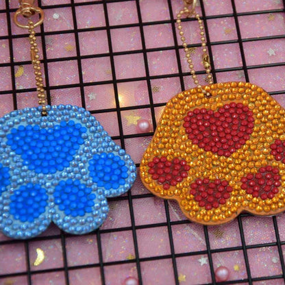 Pintura con diamantes set llaveros Patitas perros (4 unid)
