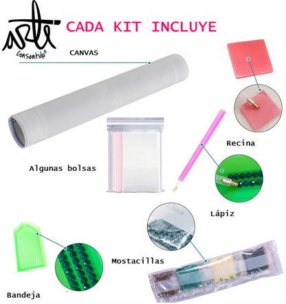 Pintura con Diamantes Árbol Ciudad 20X25