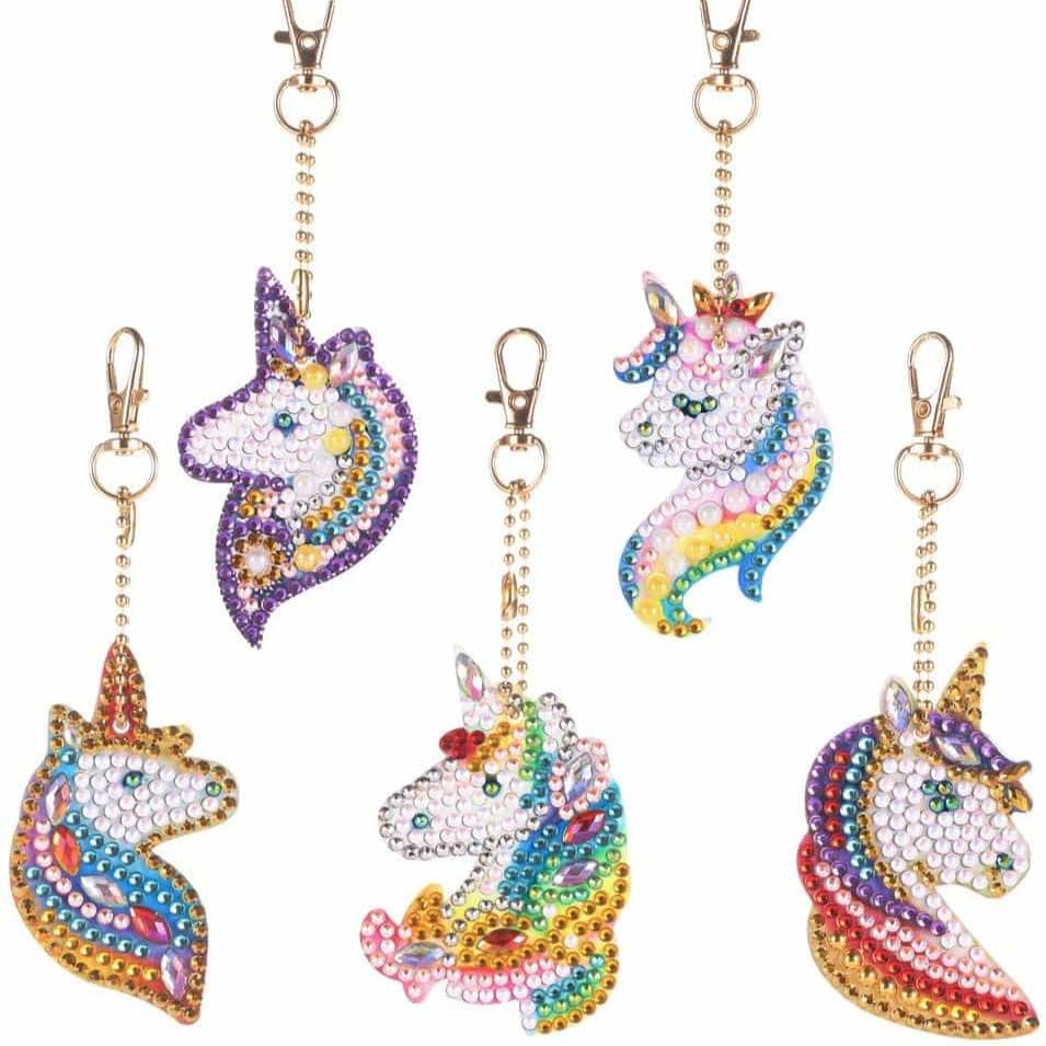 Pintura con diamantes set llaveros Unicornio (6 unid)