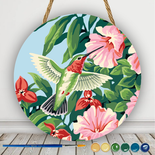 Colgante de madera Pintura por números Picaflor