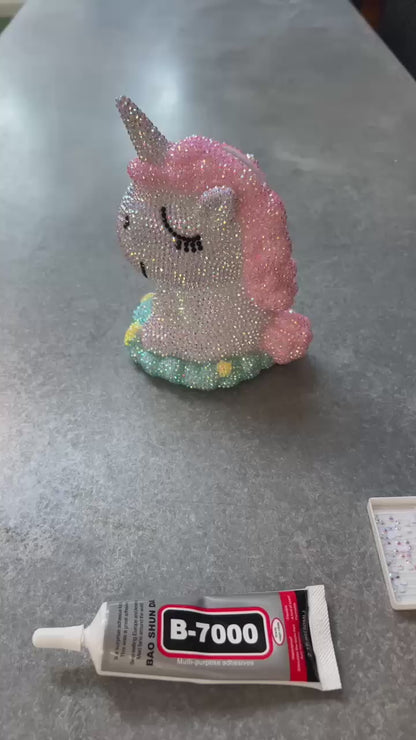 Pintura con Diamantes Alcancía Unicornio