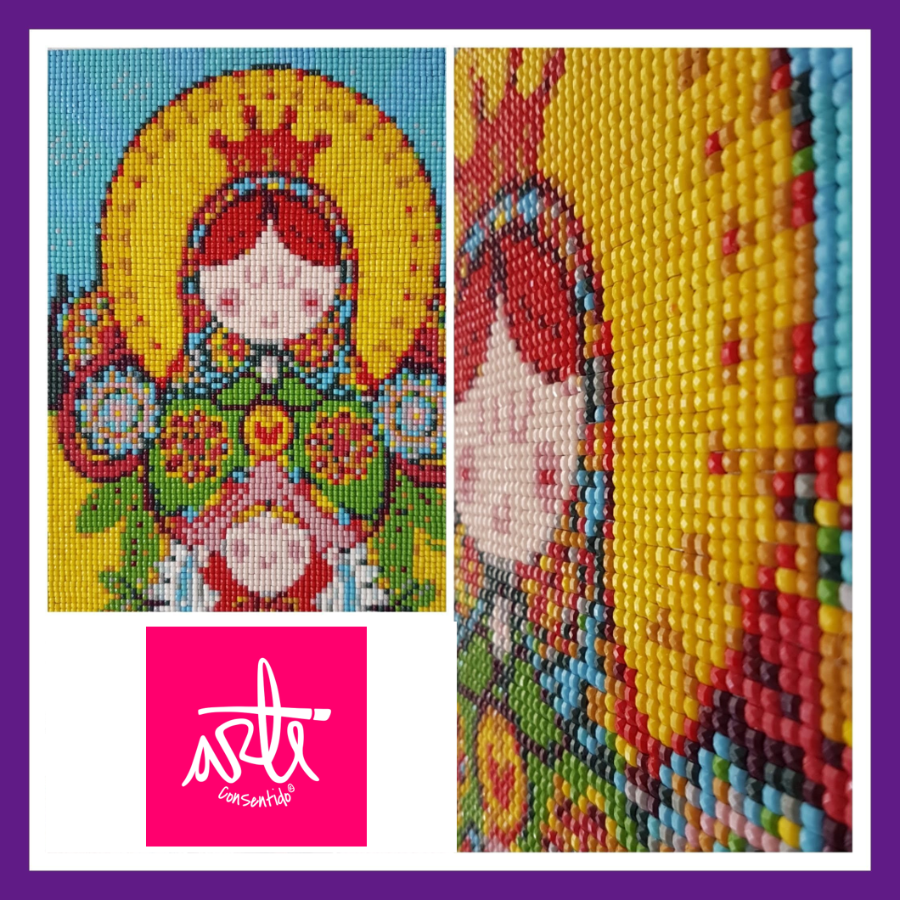 Pintura con Diamantes Virgen Sol 20X25